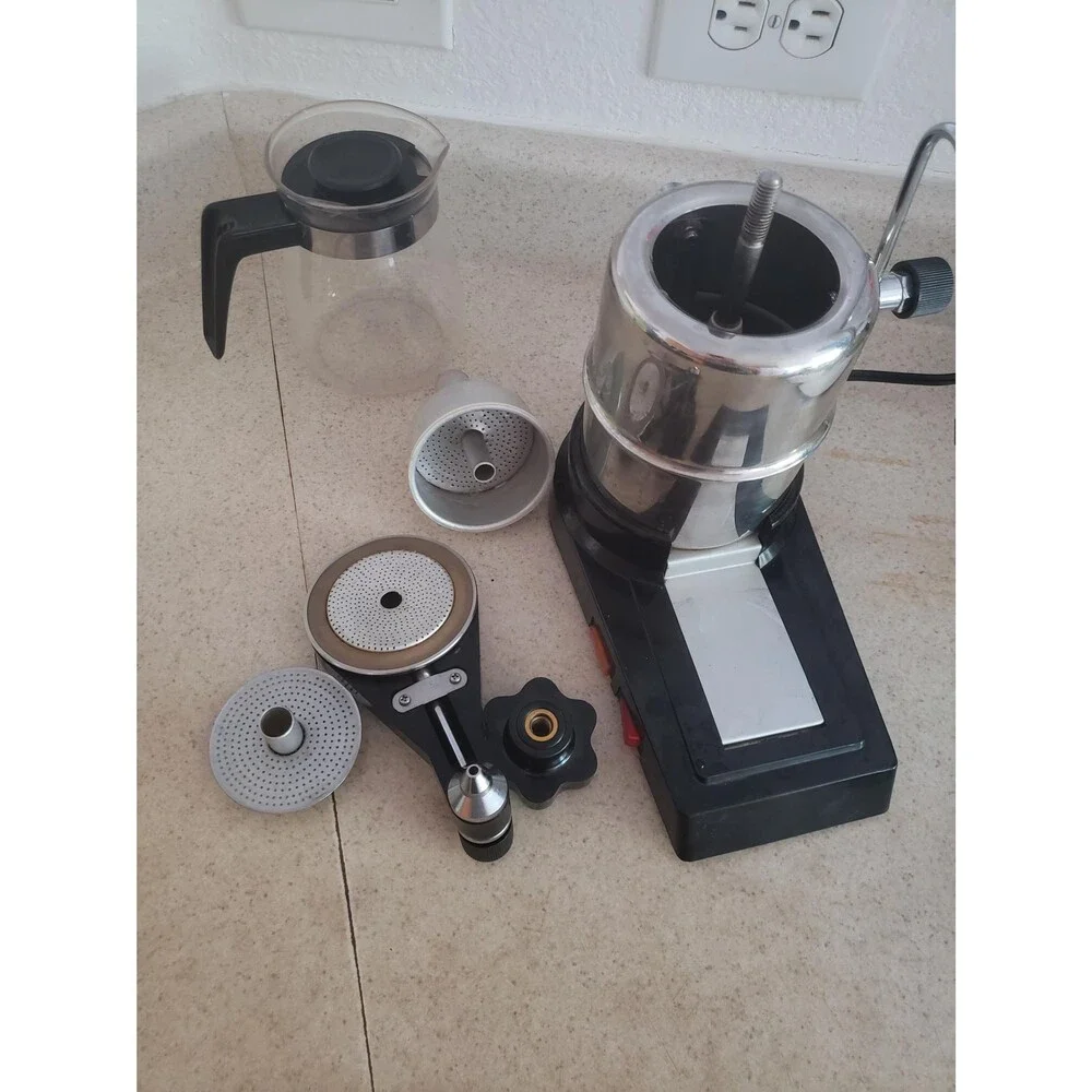 Vintage Stainless Steel Syphon Coffee Maker & Glass Carafe